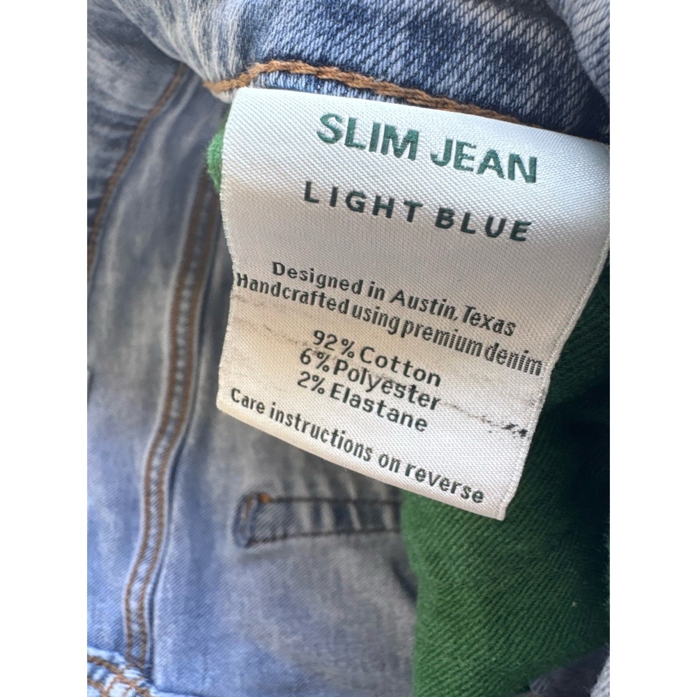 Tecovas Men's Slim Straight Jeans 36x30 Light Blue Stretch Denim Western Ranch - Picture 4 of 13